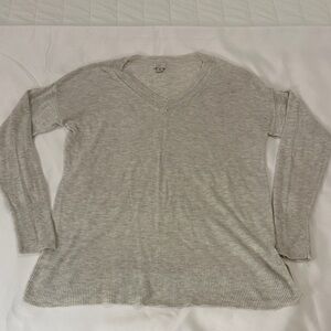 a new day Light Oatmeal Heather Gray Knit Top Sweater Coastal Beachy Size M